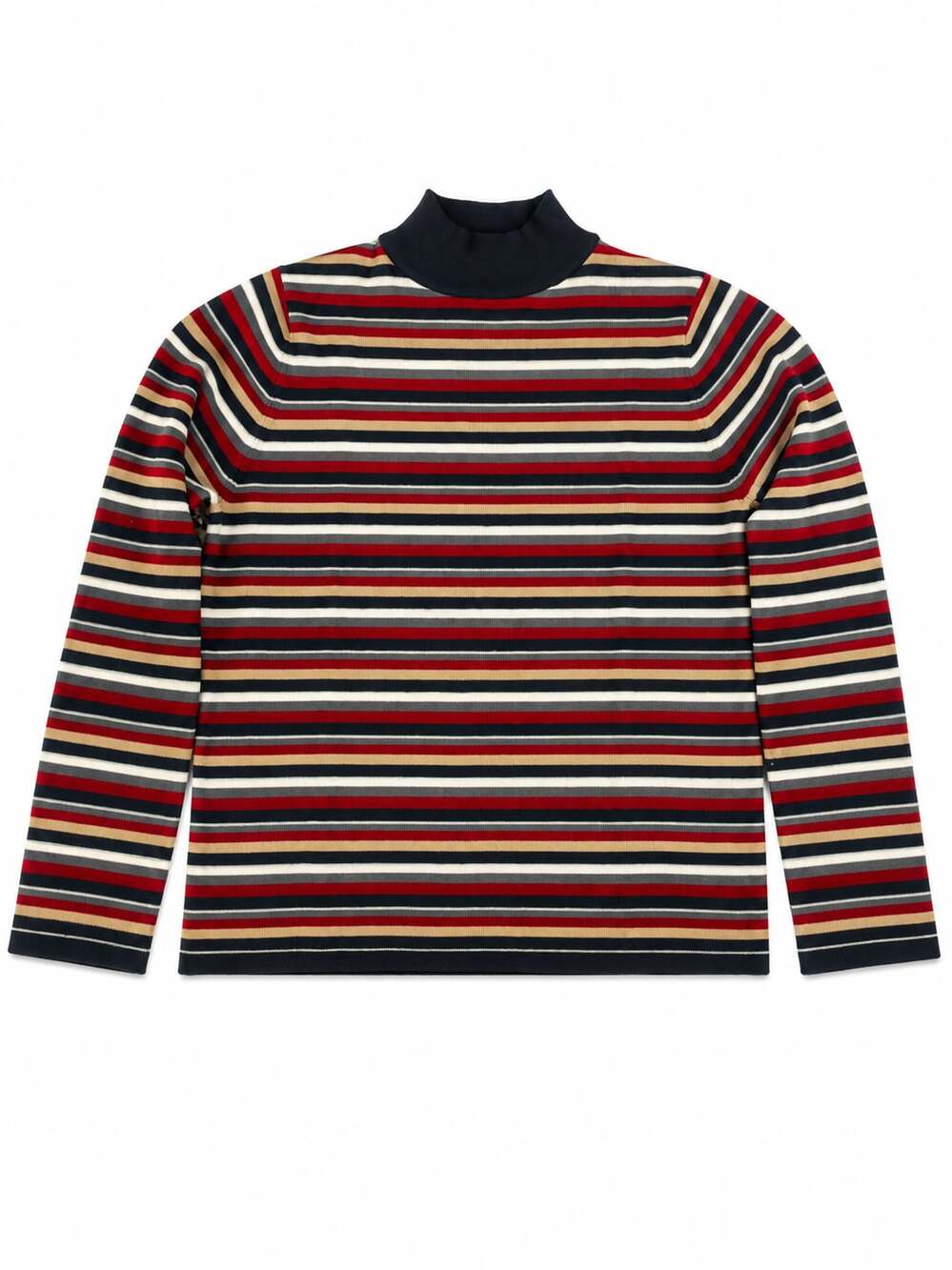 Vintage Sag Harbor Women's Striped Mock Turtleneck Knit Sweater Medium